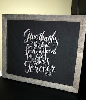Give Thanks stitched by Amy Chapman